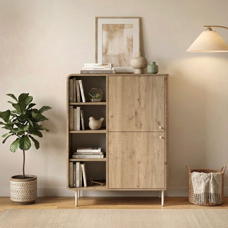 Μπουφές Colia Megapap χρώμα sepet oak 85x44x120,4εκ.