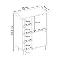 Μπουφές Colia Megapap χρώμα sepet oak 85x44x120,4εκ.