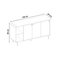 Μπουφές Colia Megapap χρώμα sepet oak 150x44x80εκ.