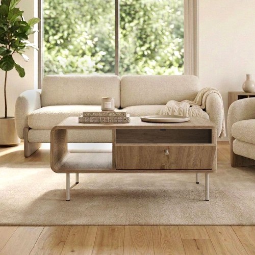 Τραπεζάκι σαλονιού Colia Megapap χρώμα sepet oak 90x60x40,4εκ.