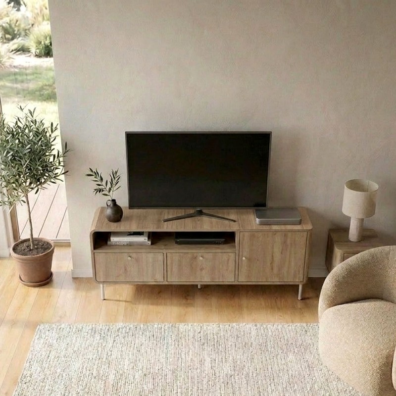 Έπιπλο τηλεόρασης Colia Megapap χρώμα sepet oak 140,3x34x55,7εκ.
