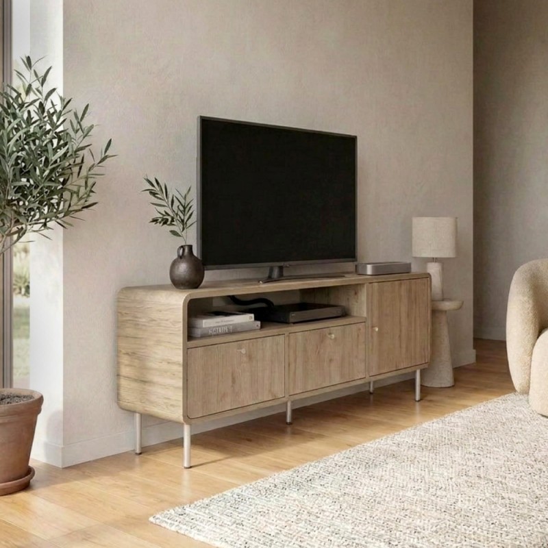 Έπιπλο τηλεόρασης Colia Megapap χρώμα sepet oak 140,3x34x55,7εκ.
