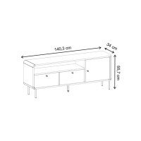 Έπιπλο τηλεόρασης Colia Megapap χρώμα sepet oak 140,3x34x55,7εκ.