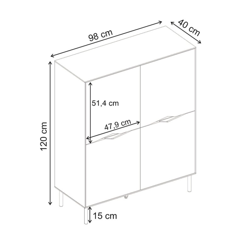 Μπουφές Marquise Megapap χρώμα sandstone 98x40x120εκ.