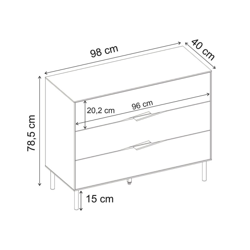 Συρταριέρα Marquise Megapap χρώμα sandstone 98x40x78,5εκ.