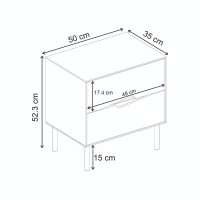 Κομοδίνο Marquise Megapap χρώμα sandstone 50x35x52,3εκ.