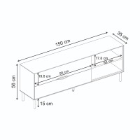 Έπιπλο τηλεόρασης Marquise Megapap χρώμα sandstone 150x35x56εκ.