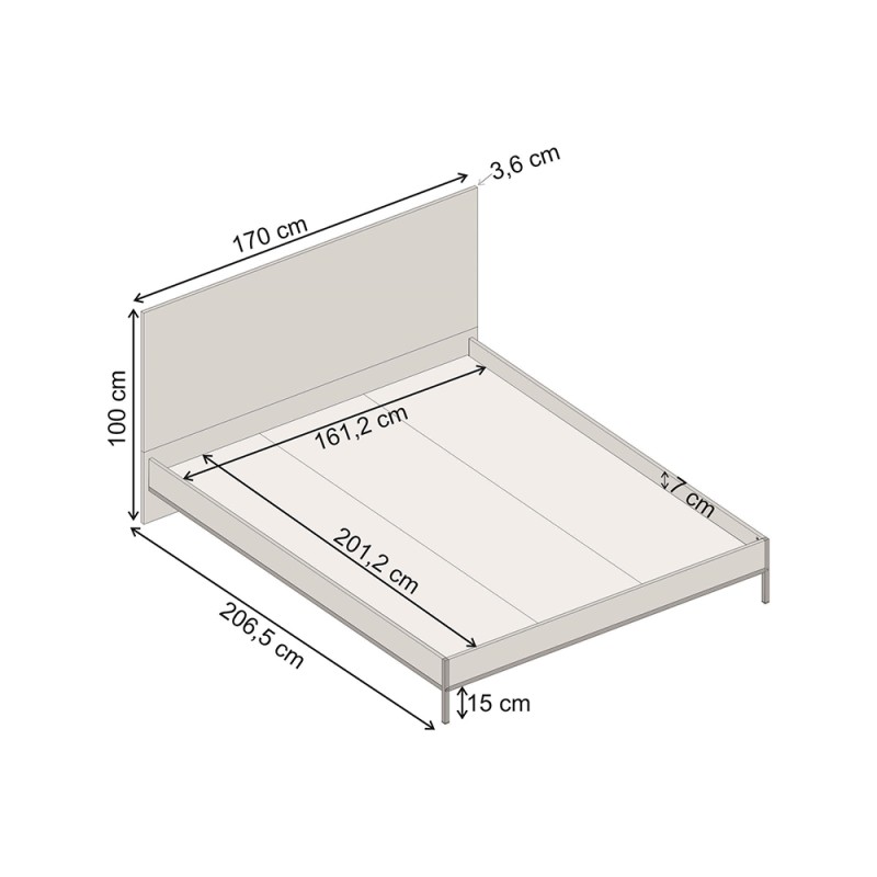 Κρεβάτι Mars Megapap χρώμα καρυδί Ud 160x200εκ.