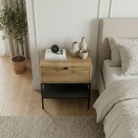 Κομοδίνο Melis Megapap χρώμα καρυδί Ud 45x35x56,4εκ.