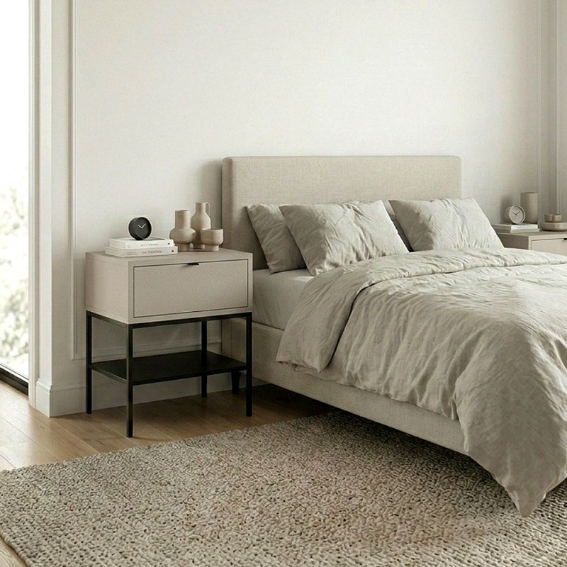 Κομοδίνο Melis Megapap χρώμα sandstone 45x35x56,4εκ.
