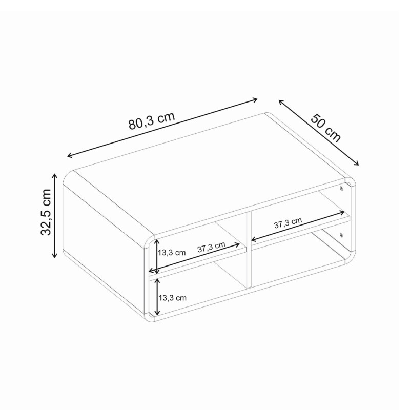 Τραπεζάκι σαλονιού Rovel Megapap χρώμα sepet oak 80,3x50x32,5εκ.