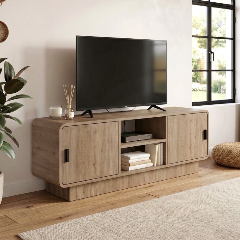 Έπιπλο τηλεόρασης Rovel Megapap χρώμα sepet oak 140,3x39x50εκ.