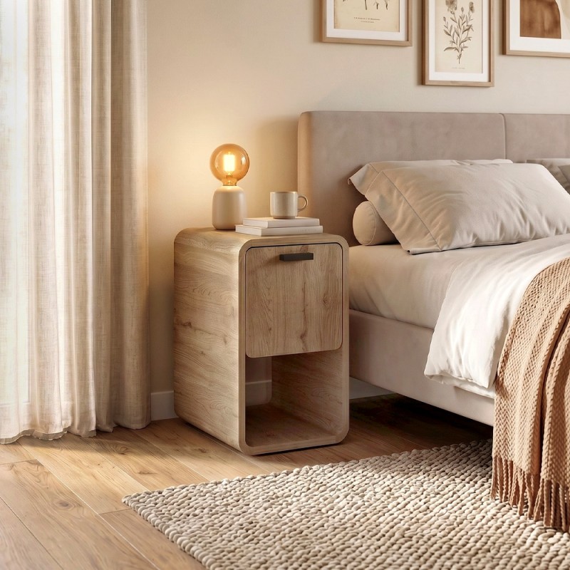 Τραπεζάκι βοηθητικό - Κομοδίνο Rovel Megapap χρώμα sepet oak 30x39x50,5εκ.