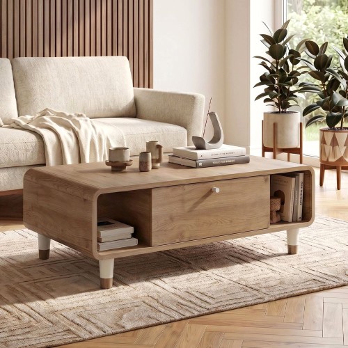 Τραπεζάκι σαλονιού Doro Megapap χρώμα sepet oak 100x60x34,6εκ.