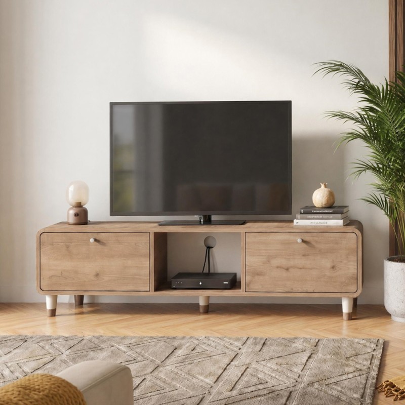 Έπιπλο τηλεόρασης Doro Megapap χρώμα sepet oak 150x34x41εκ.