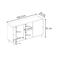 Μπουφές Doro Megapap χρώμα sepet oak 150,2x39x81εκ.