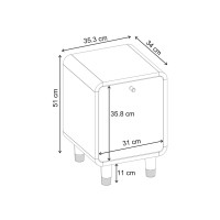 Κομοδίνο Doro Megapap χρώμα sepet oak 35,3x34x51εκ.