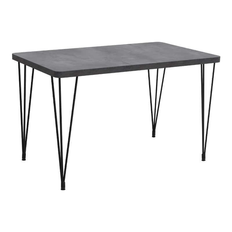 Τραπέζι Roger Megapap Mdf - μεταλλικό χρώμα σκούρο γκρι σκυροδέματος 120x70x75εκ.