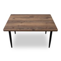 Τραπέζι Levico Megapap Mdf - μεταλλικό χρώμα καπνιστή καρυδιά 120x70x75εκ.