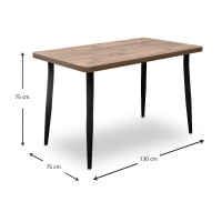 Τραπέζι Levico Megapap Mdf - μεταλλικό χρώμα ακακίας 130x75x75εκ.