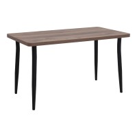 Τραπέζι Levico Megapap Mdf - μεταλλικό χρώμα καπνιστή καρυδιά 130x75x75εκ.