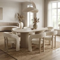 Τραπέζι Hazar Megapap Mdf χρώμα travertine - sandstone 180x90x77εκ.
