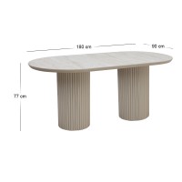 Τραπέζι Hazar Megapap Mdf χρώμα travertine - sandstone 180x90x77εκ.