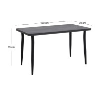 Τραπέζι Levico Megapap Mdf - μεταλλικό χρώμα σκούρο γκρι σκυροδέματος 130x70x75εκ.