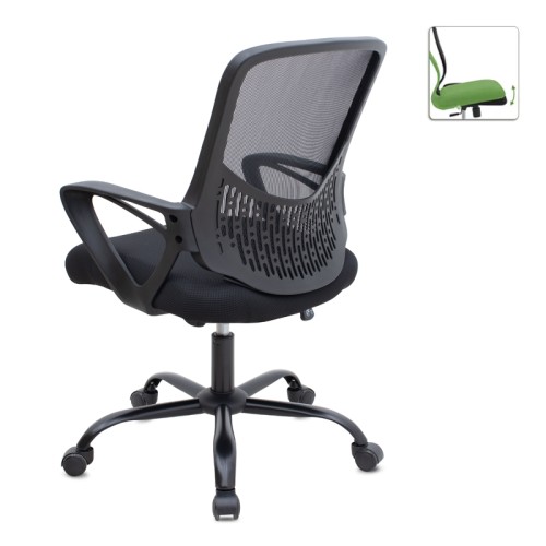Καρέκλα γραφείου Freda Megapap με ύφασμα Mesh χρώμα μαύρο 65x65x90/100εκ.