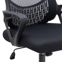Καρέκλα γραφείου Freda Megapap με ύφασμα Mesh χρώμα μαύρο 65x65x90/100εκ.
