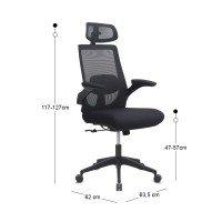Καρέκλα γραφείου διευθυντική Belora Megapap με ύφασμα Mesh χρώμα μαύρο 63,5x62x117/127εκ.