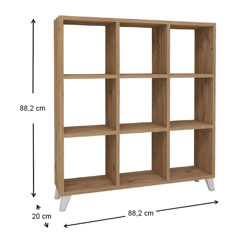Βιβλιοθήκη Saul Megapap χρώμα pine oak 88,2x20x88,2εκ.