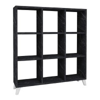 Βιβλιοθήκη Saul Megapap χρώμα μαύρο εφέ μαρμάρου 88,2x20x88,2εκ.