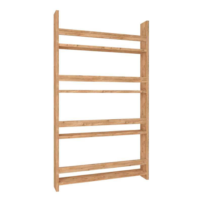 Επιτοίχια βιβλιοθήκη - ραφιέρα Montessori Megapap χρώμα pine oak 74x10x120εκ.