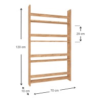 Επιτοίχια βιβλιοθήκη - ραφιέρα Montessori Megapap χρώμα pine oak 74x10x120εκ.