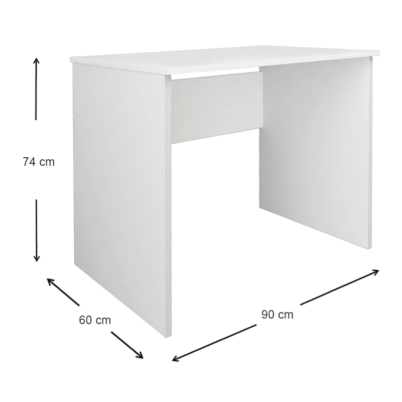 Γραφείο εργασίας Kalen Megapap χρώμα λευκό 90x60x74εκ.