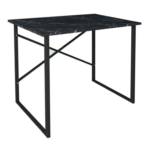 Γραφείο εργασίας Rilke Megapap χρώμα μαύρο εφέ μαρμάρου 90x60x75εκ.