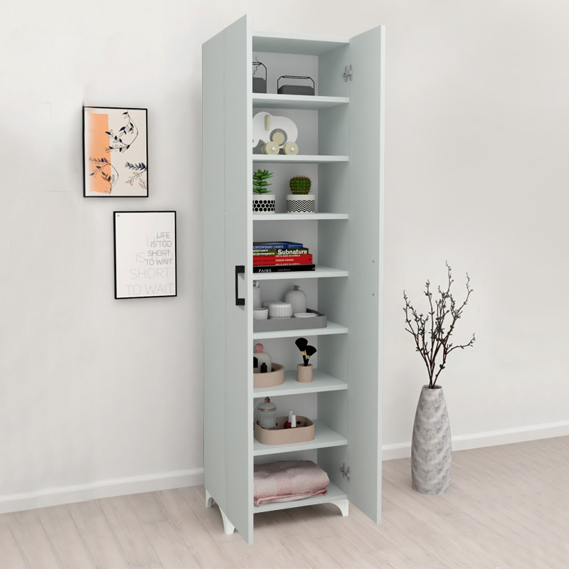 Ντουλάπα - Παπουτσοθήκη Lilly Megapap χρώμα λευκό 49x32x178εκ.