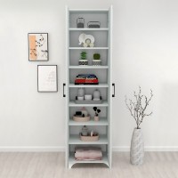 Ντουλάπα - Παπουτσοθήκη Lilly Megapap χρώμα λευκό 49x32x178εκ.