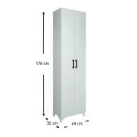 Ντουλάπα - Παπουτσοθήκη Lilly Megapap χρώμα λευκό 49x32x178εκ.