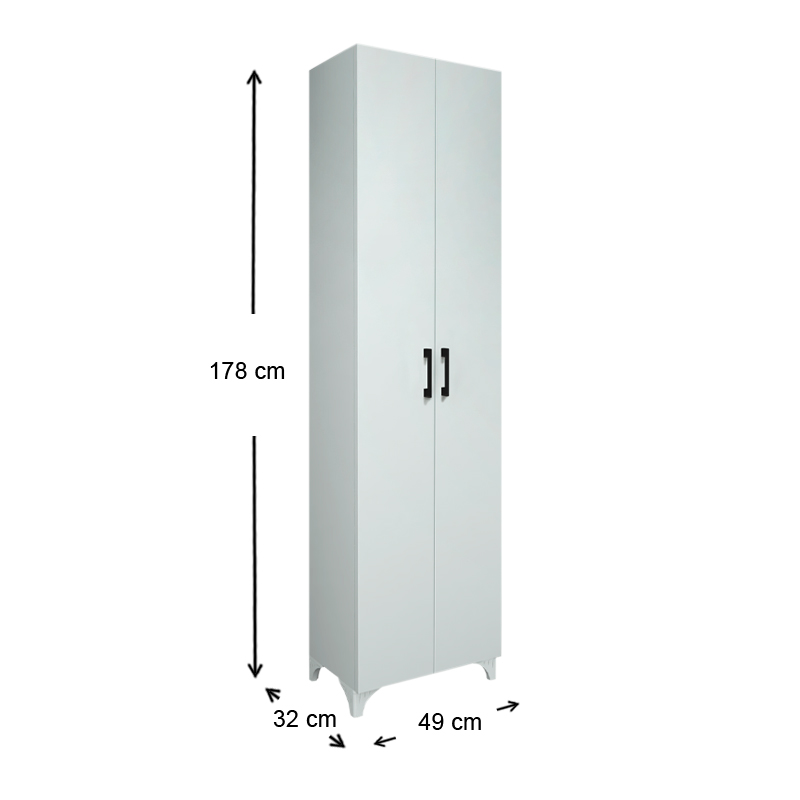 Ντουλάπα - Παπουτσοθήκη Lilly Megapap χρώμα λευκό 49x32x178εκ.