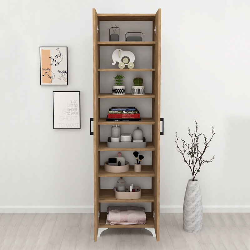 Ντουλάπα - Παπουτσοθήκη Lilly Megapap χρώμα pine oak 49x32x178εκ.