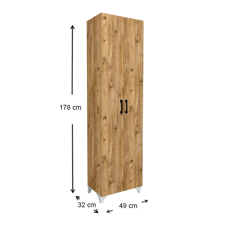 Ντουλάπα - Παπουτσοθήκη Lilly Megapap χρώμα pine oak 49x32x178εκ.