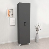 Ντουλάπα - Παπουτσοθήκη Lilly Megapap χρώμα ανθρακί 49x32x178εκ.