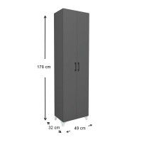 Ντουλάπα - Παπουτσοθήκη Lilly Megapap χρώμα ανθρακί 49x32x178εκ.