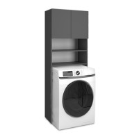 Έπιπλο πλυντηρίου Ramsey Megapap χρώμα ανθρακί 65x27x190,6εκ.