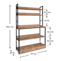 Έπιπλο κουζίνας Foyer Megapap χρώμα μαύρο - pine oak 101x36x160,7εκ.