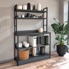 Έπιπλο κουζίνας Foyer Megapap χρώμα μαύρο - ανθρακί 101x36x160,7εκ.