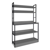 Έπιπλο κουζίνας Foyer Megapap χρώμα μαύρο - ανθρακί 101x36x160,7εκ.