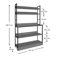 Έπιπλο κουζίνας Foyer Megapap χρώμα μαύρο - ανθρακί 101x36x160,7εκ.